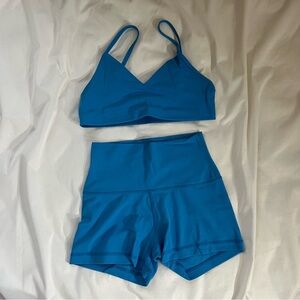Aritzia Blue Bike Shorts Set